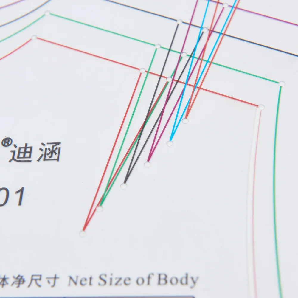 Patrón de costura Clocore para cheongsam, patrón básico de papel de plástico transparente para qipao con varios tamaños en un solo conjunto. Diseño de cheongsam chino.