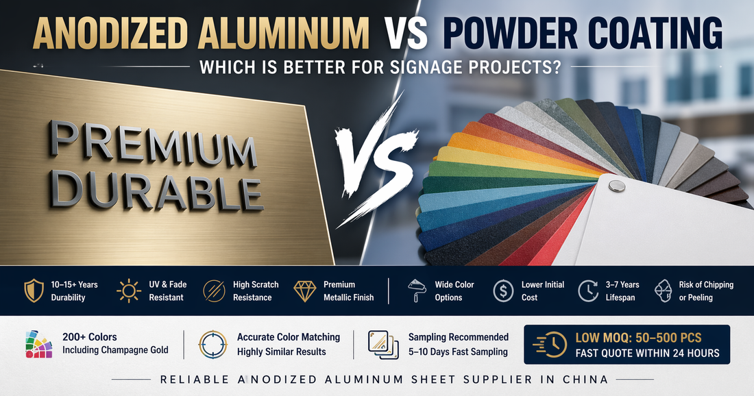 Anodized Aluminum vs Powder Coating: Which is Better for Signage Projects?