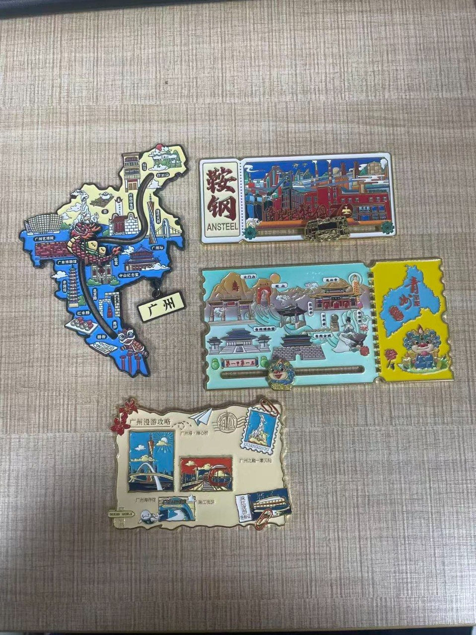 Imanes personalizados de metal - muestras de imanes de nevera de recuerdo de China