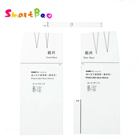 Patrón básico de vestido Clocore 1:1 para costura de mujeres, diseño de moda, vestido escolar, regla, bloque de falda, plantilla, patrón de costura de falda ajustada YQJJP11