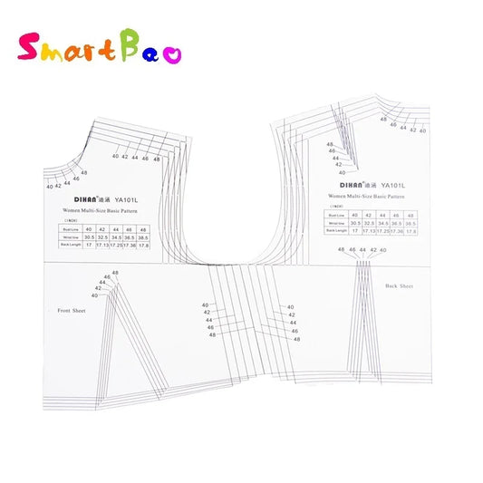 Patrón de costura básico Clocore 1:1 en pulgadas, talla L, prototipo de ropa de mujer a escala real, plantilla de reglas para diseño de prendas, confección de patrones YA101L