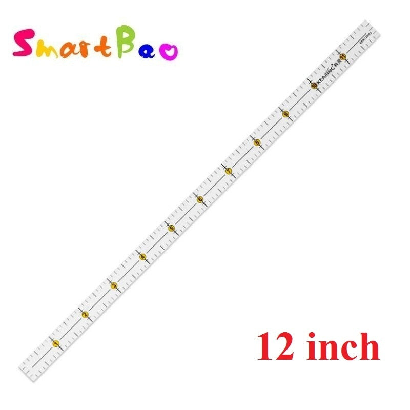 Regla de costura acrílica fina de 12 pulgadas para patchwork - Herramienta de sastrería de precisión 