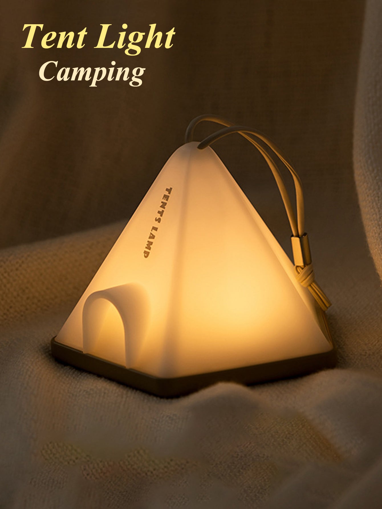 Luz nocturna premium para tienda de campaña con correa y base para colgar: 6 niveles de brillo ajustables para un ambiente de camping excepcional.