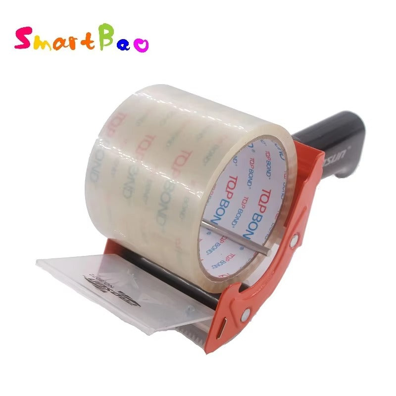 Ergonomic Tape Dispenser Gun – Heavy Duty Steel Packing Tape Cutter for Box Sealing, Comfortable Design, Safety Anti-Reverse System