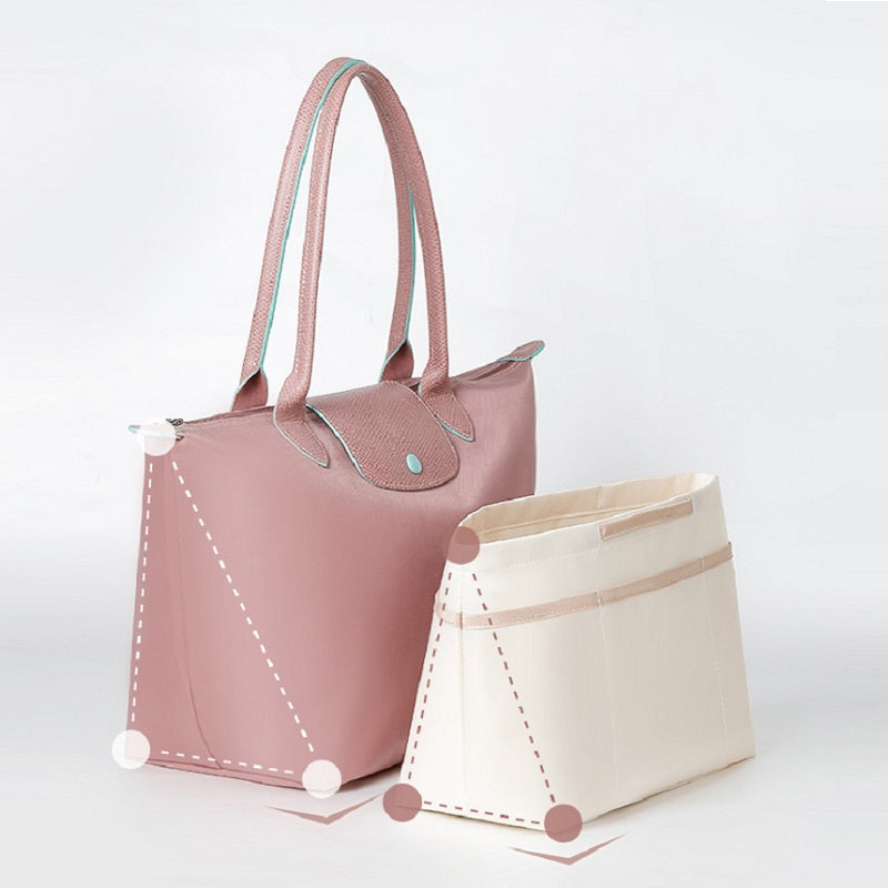 Purse Organizer Insert for Handbags – Lightweight Nylon Tote Bag Organizer for Longchamp Le Pliage (Large/Medium/Small), Non-Slip, Odorless, Washable, Custom Fit, Multi-Pocket Storage