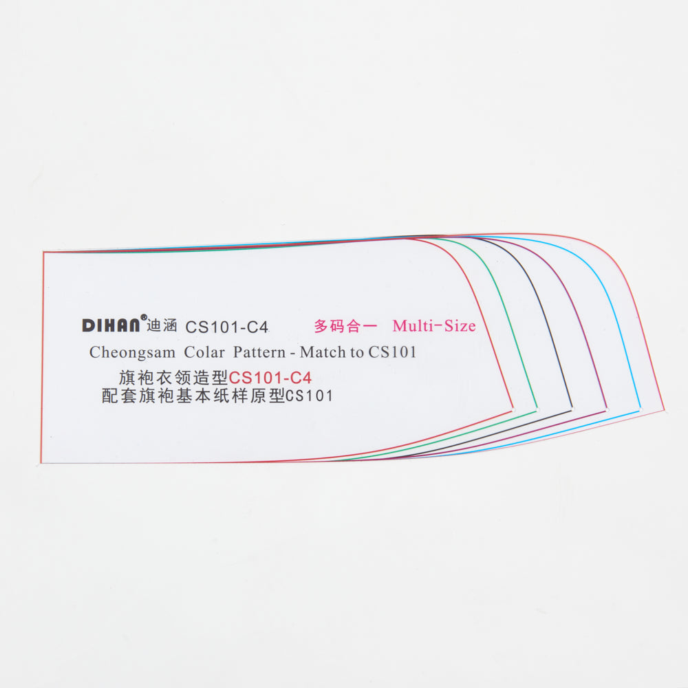 Cheongsam Mandarin Collar Pattern Template Set (6 Styles) – CS101-C, Multi-Size Transparent Plastic Sewing Pattern