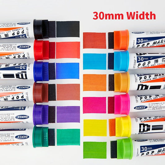 Rotulador POP de punta ancha de 30 mm: marcador de póster recargable a base de aceite para rótulos, arte y publicidad. 