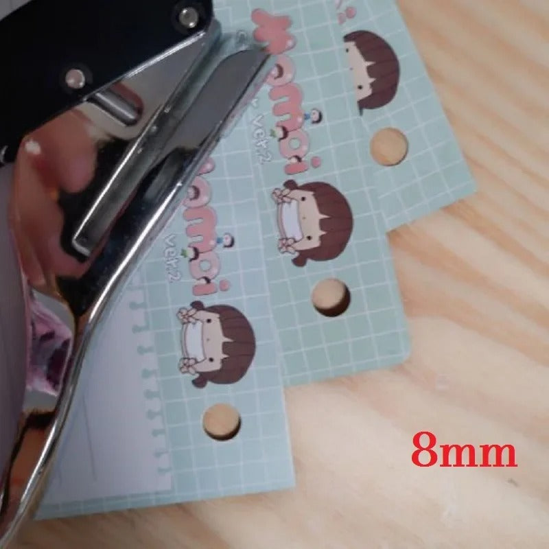 Perforadora de alta resistencia: Perforadora manual de un solo orificio de 3 mm, 6 mm, 8 mm y 10 mm para tarjetas de PVC, tarjetas bancarias, películas, plástico y papel.