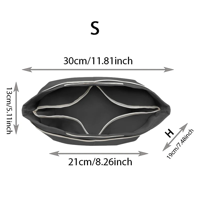 Bolsa interior grande y pequeña, bolsa interior de almacenamiento con asa larga, bolsa interior de nailon BIB-LC