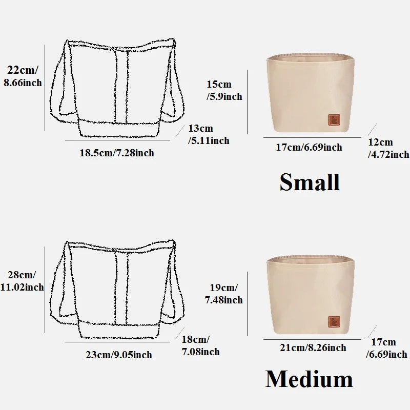 Luxury Handbag Organizer Insert Bucket Bag: Stylish and Functional Bag Organizer Rice Coffee