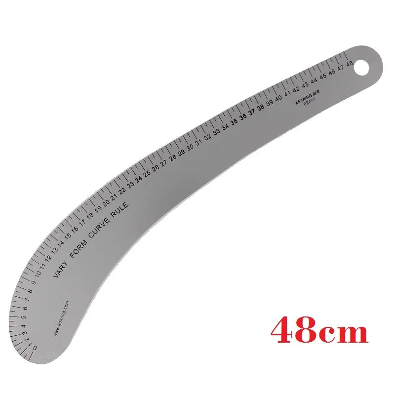 Clocore 4-Piece Metal French Curve Ruler Set for Fashion Tailoring – Multi-Size 32/48/60/61cm Precision Durable Pattern Making & Garment Design Tools
