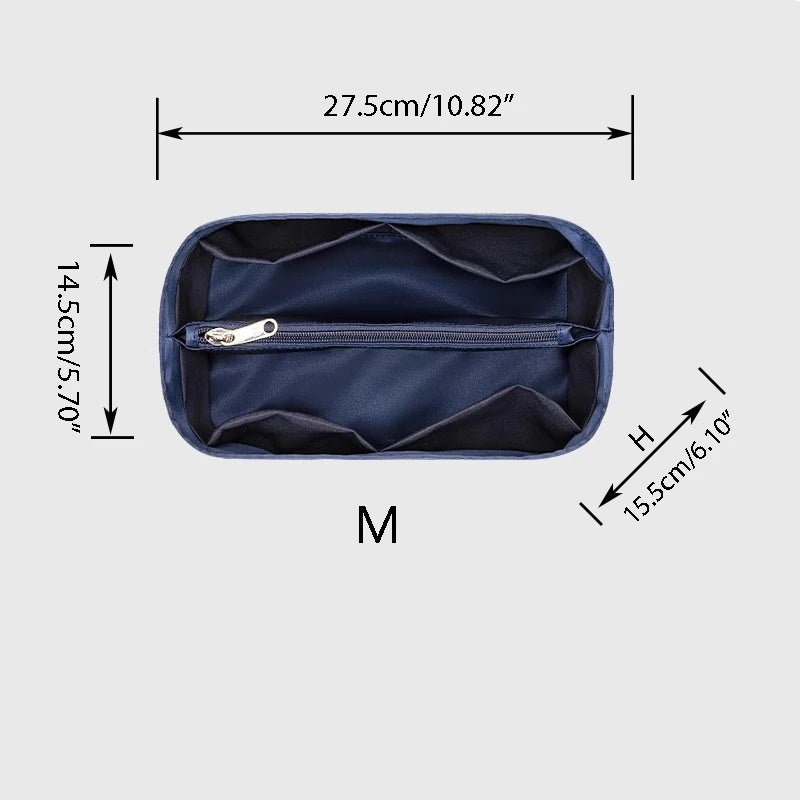 Nylon Bag, Inner Liner, Large, Medium, Small Inner Pockets, Sorting, Separation, Storage Lining Cosmetic Cases