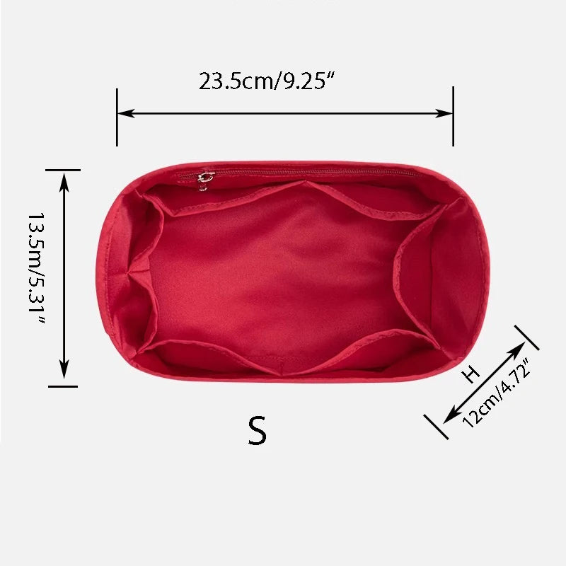 Nylon Bag, Inner Liner, Large, Medium, Small Inner Pockets, Sorting, Separation, Storage Lining Cosmetic Cases