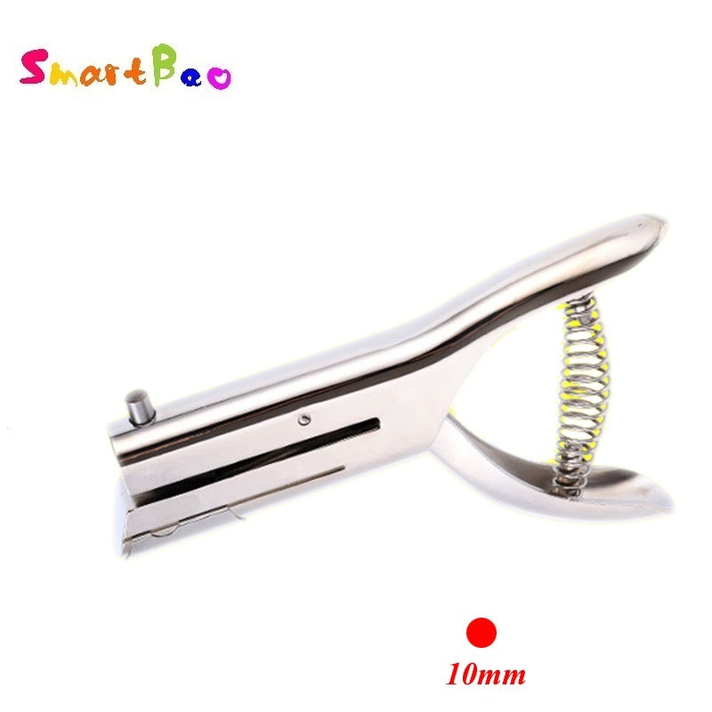 Perforadora portátil para tarjetas de PVC y fotos: perforadora de un solo orificio, 3 mm, 6 mm, 8 mm y 10 mm, largo alcance, profundidad de 53 mm.