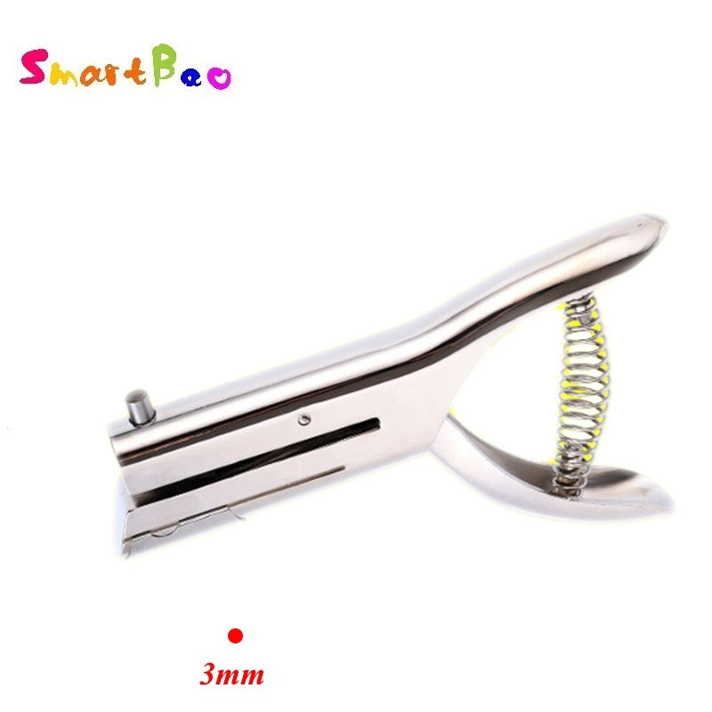 Perforadora portátil para tarjetas de PVC y fotos: perforadora de un solo orificio, 3 mm, 6 mm, 8 mm y 10 mm, largo alcance, profundidad de 53 mm.