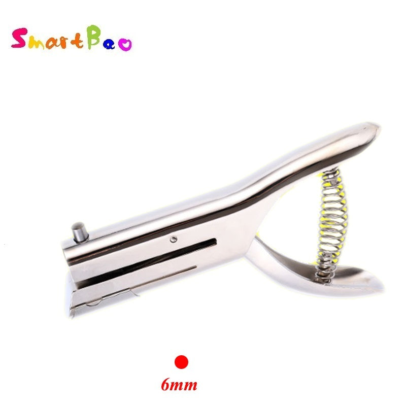 Perforadora portátil para tarjetas de PVC y fotos: perforadora de un solo orificio, 3 mm, 6 mm, 8 mm y 10 mm, largo alcance, profundidad de 53 mm.