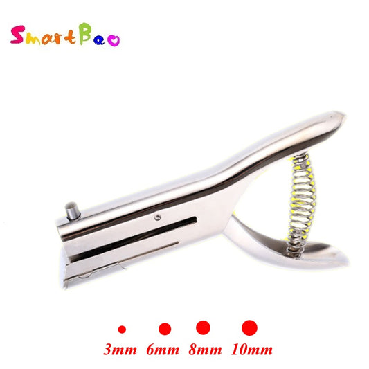 Perforadora portátil para tarjetas de PVC y fotos: perforadora de un solo orificio, 3 mm, 6 mm, 8 mm y 10 mm, largo alcance, profundidad de 53 mm.