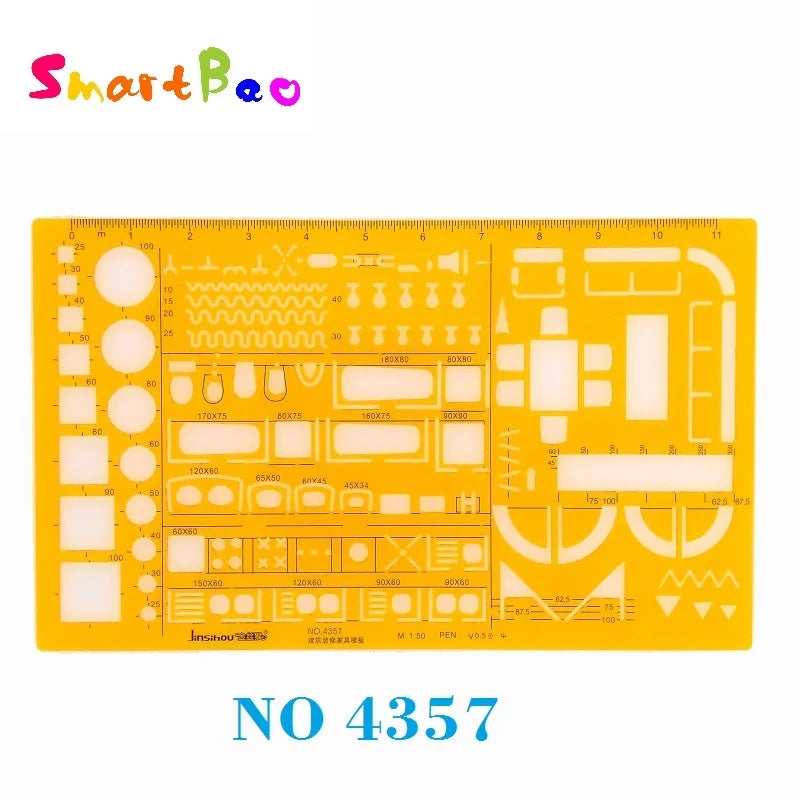 Kit de regla de dibujo de plástico Clocore, regla de dibujo geométrico para dibujar ilustraciones y arquitectura. Venta al por mayor.