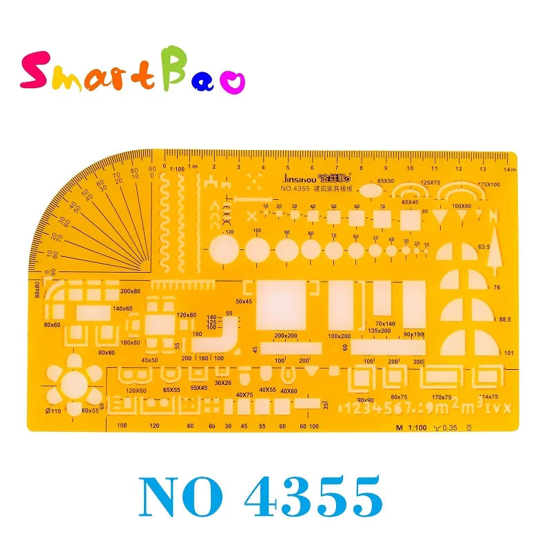 Kit de regla de dibujo de plástico Clocore, regla de dibujo geométrico para dibujar ilustraciones y arquitectura. Venta al por mayor.