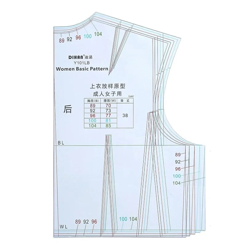 L Size Plastic Sewing Pattern Template - Professional Clothing Prototy
