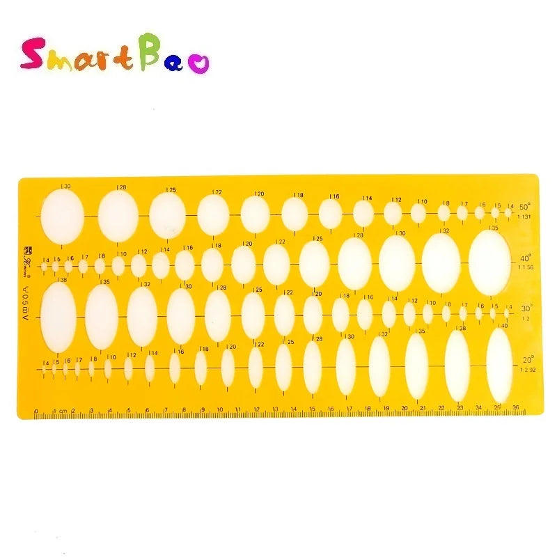 1 plantilla de dibujo profesional (regla para círculos, elipses y curvas) - Diseño de joyería, muebles y arquitectura 