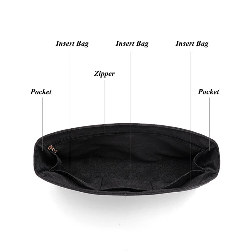 Satin Organizer Insert for Channel 22 Small Handbag – Multi-Functional Cosmetic Pouch & Scratch-Resistant Inner Protector for Handbag