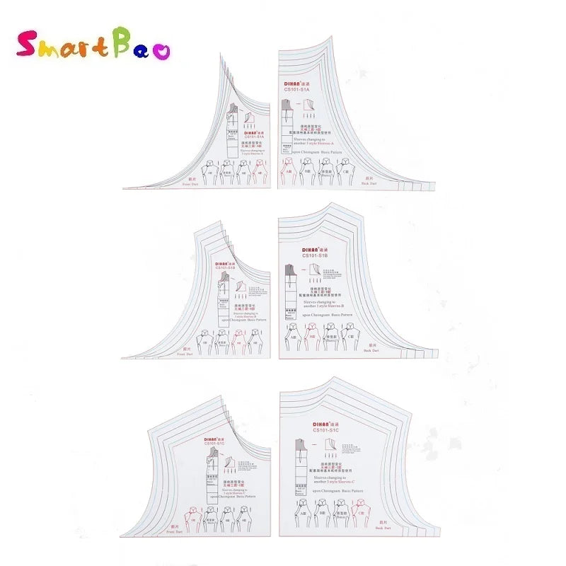 CS101 Cheongsam Sleeve Pattern Making Template – Sleeveless, Cap & Long Sleeve Options
