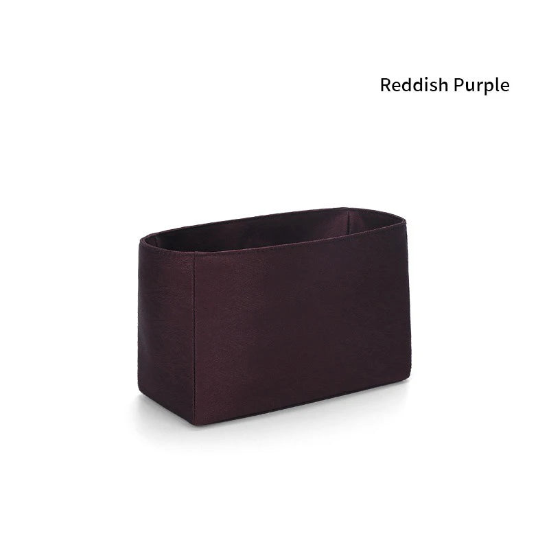 Organizador de inserción premium: bolsa de maquillaje y almacenamiento de satén de sarga de lujo, organizador multiusos para bolsos con estructura de soporte y protector de forro para bolsos de mano, bolsos de diseñador y bolsos de mano.