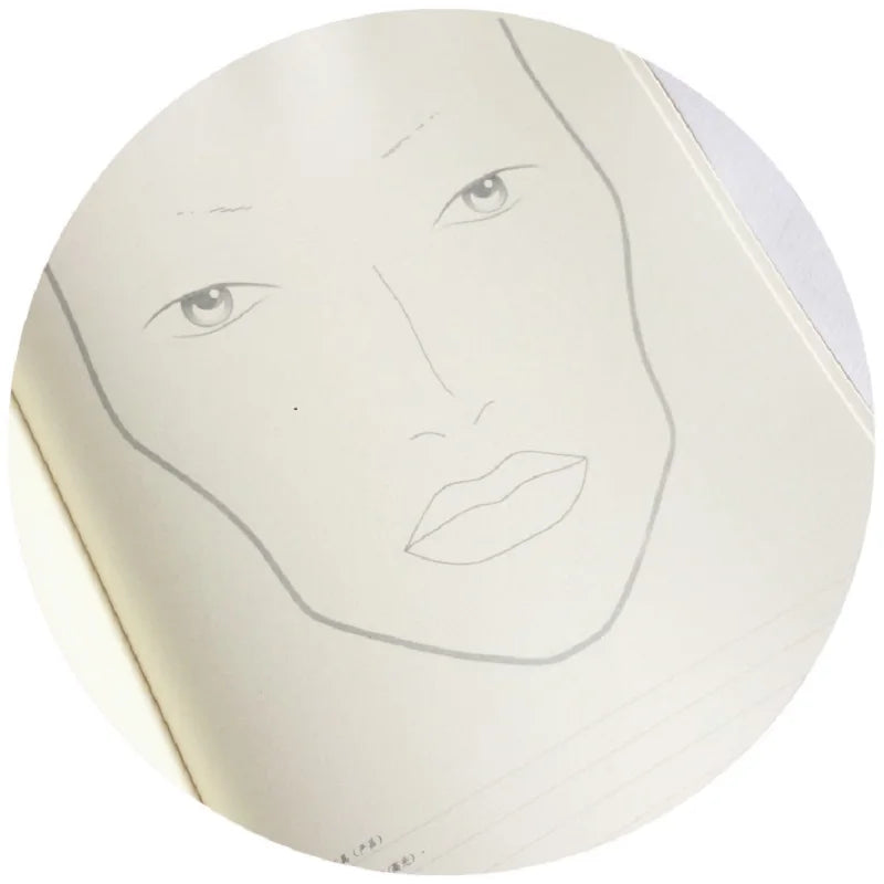 Clocore A4 Facechart Paper Makeup Notebook Professional Makeup Artist Practice Template Make Up Drawing Book, 30 Sheets Paper