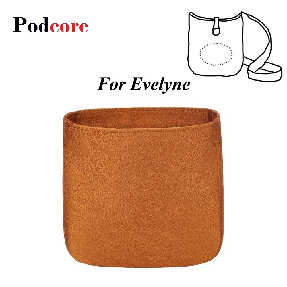 Organizador de inserción premium: bolsa de maquillaje y almacenamiento de satén de sarga de lujo, organizador multiusos para bolsos con estructura de soporte y protector de forro para bolsos de mano, bolsos de diseñador y bolsos de mano.