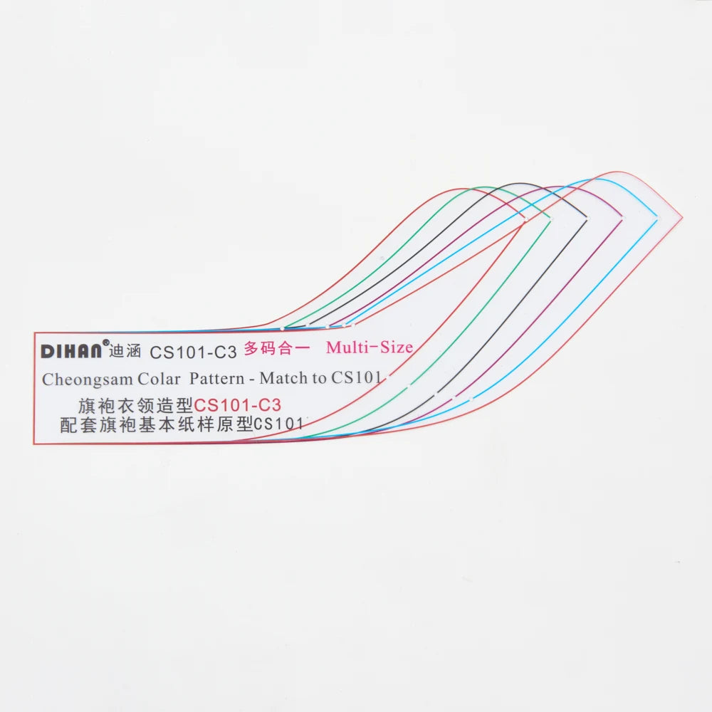 Clocore Transparent Plastic Template of The 6-piece Set for  Transformation of Cheongsam Stand-up Collar.CS101