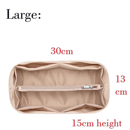 Clocore Fashion Satin Insert Bag for Birkin Handbag Size 25 30 35 Purse Organizer Insert & Tote Shaper Perfect Accessories for Your Bag
