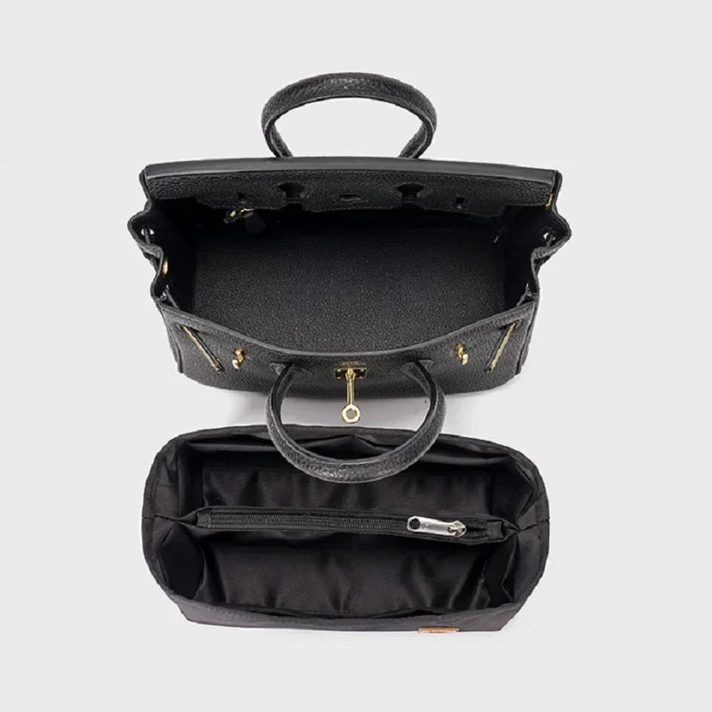 Clocore Fashion Satin Insert Bag for Birkin Handbag Size 25 30 35 Purse Organizer Insert & Tote Shaper Perfect Accessories for Your Bag