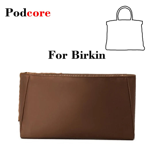 Organizador Birkin de ajuste personalizado para tallas 20/25/30/35: forro de nailon ligero con bolsillos interiores y compartimento con cremallera. 