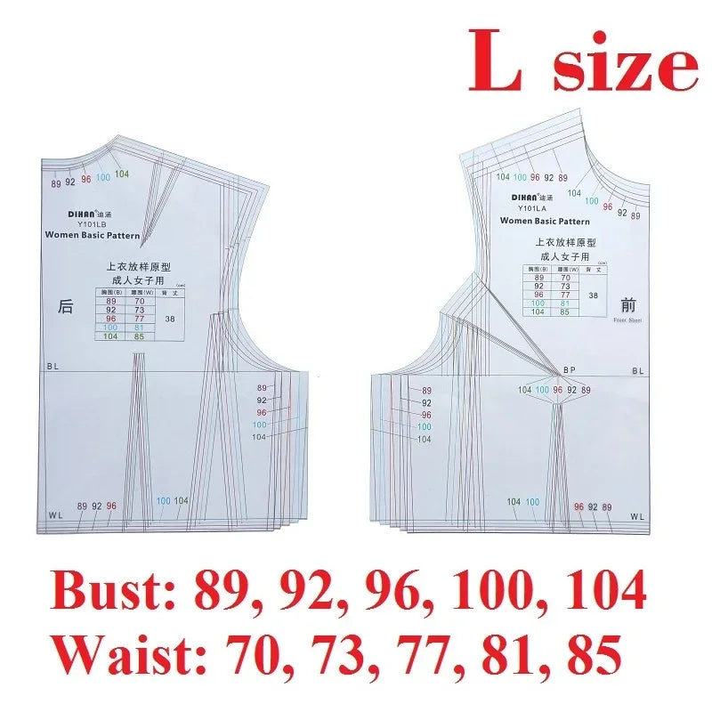 L Size Plastic Sewing Pattern Template - Professional Clothing Prototy ...