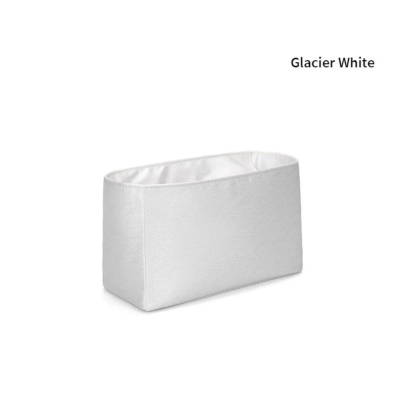 Organizador de inserción premium: bolsa de maquillaje y almacenamiento de satén de sarga de lujo, organizador multiusos para bolsos con estructura de soporte y protector de forro para bolsos de mano, bolsos de diseñador y bolsos de mano.