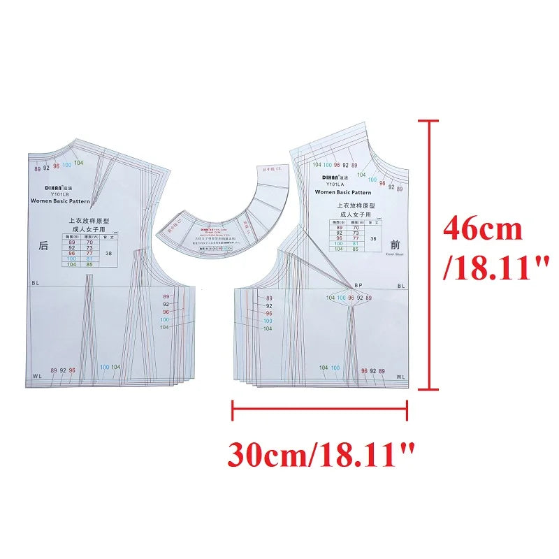 Prototype Sewing Patterns L Size Plastic Sewing Pattern Template - Professional Clothing Prototy ...