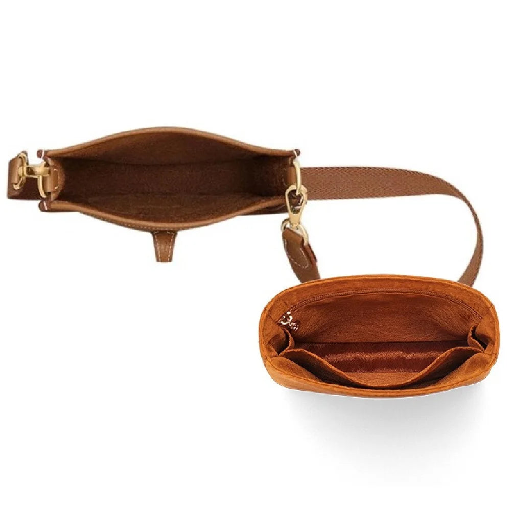 Organizador de inserción premium: bolsa de maquillaje y almacenamiento de satén de sarga de lujo, organizador multiusos para bolsos con estructura de soporte y protector de forro para bolsos de mano, bolsos de diseñador y bolsos de mano.