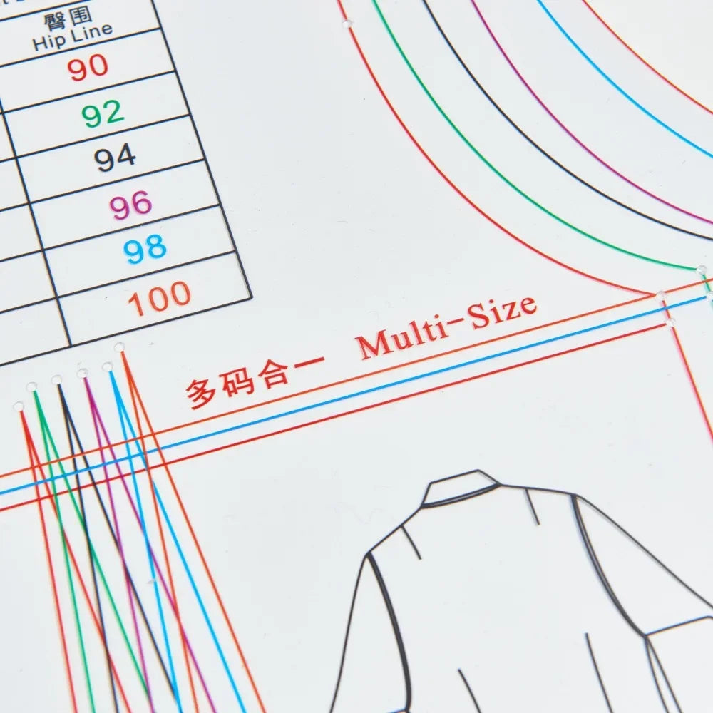 Regla profesional para camisas de mujer Clocore para crear plantillas básicas de patrones de camisas: herramienta esencial para el diseño y la costura de camisas SF101 