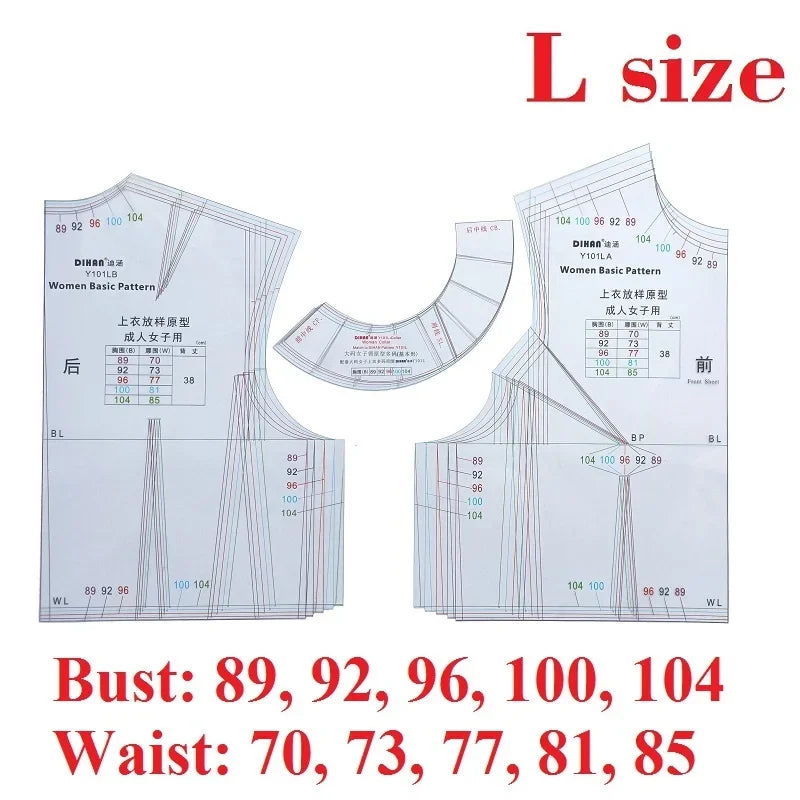L Size Plastic Sewing Pattern Template - Professional Clothing Prototy