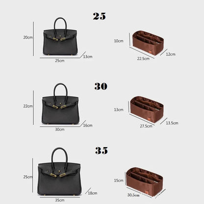 Clocore Fashion Satin Insert Bag for Birkin Handbag Size 25 30 35 Purse Organizer Insert & Tote Shaper Perfect Accessories for Your Bag