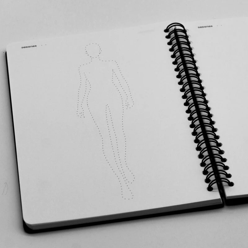 Cuaderno de bocetos de diseño de moda Clocore A5 para mujer, plantilla de cuerpo humano, bocetos de estilo masculino A4, herramientas de diseño de ropa, 50 hojas de papel (120 g)