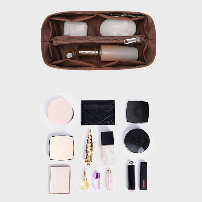 Clocore Fashion Satin Insert Bag for Birkin Handbag Size 25 30 35 Purse Organizer Insert & Tote Shaper Perfect Accessories for Your Bag