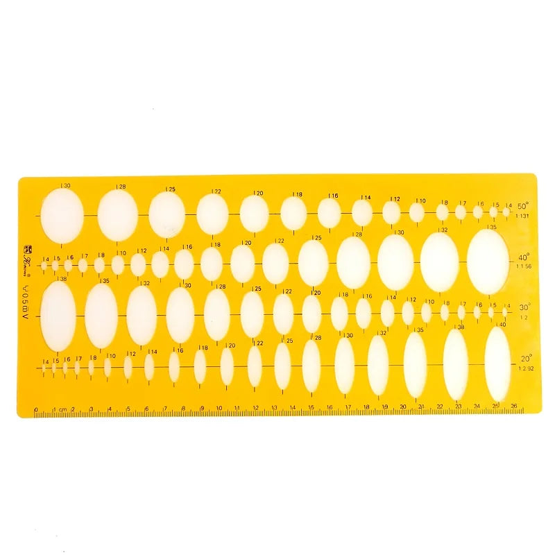 1 plantilla de dibujo profesional (regla para círculos, elipses y curvas) - Diseño de joyería, muebles y arquitectura 