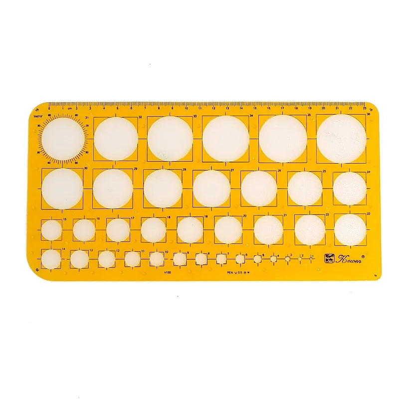 1 plantilla de dibujo profesional (regla para círculos, elipses y curvas) - Diseño de joyería, muebles y arquitectura 