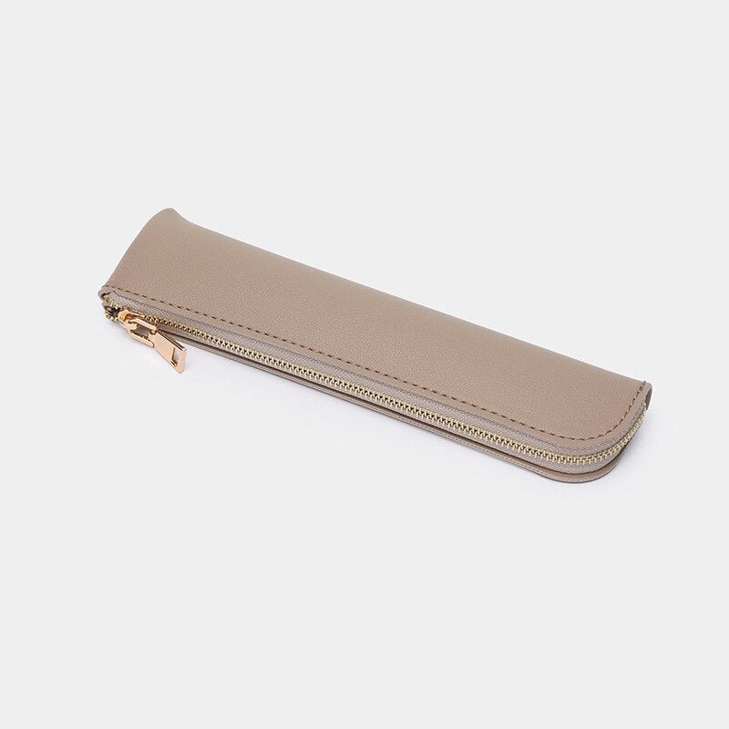 Slim PU Leather Pencil Case Cosmetic Brush Bag| Versatile & Stylish | Multiple Colors Available
