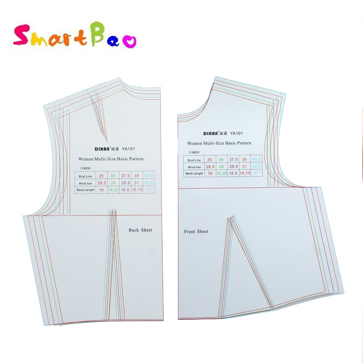 Patrones de costura Clocore para principiantes. Plantilla de diseño de ropa de mujer. Regla: herramienta de plástico fina y ligera (pulgadas).