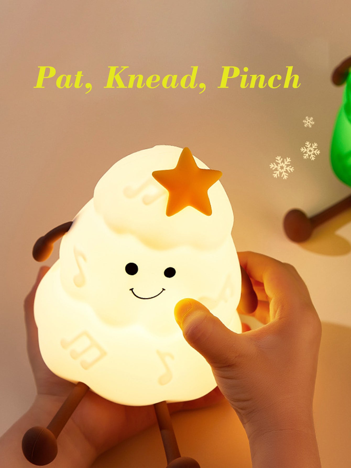 Luz nocturna de silicona con forma de árbol de Navidad y soporte para teléfono. Lámpara de grifo regulable de 3 niveles con temporizador. Bonita luz de silicona para mesita de noche, ideal para dormitorio o regalo.