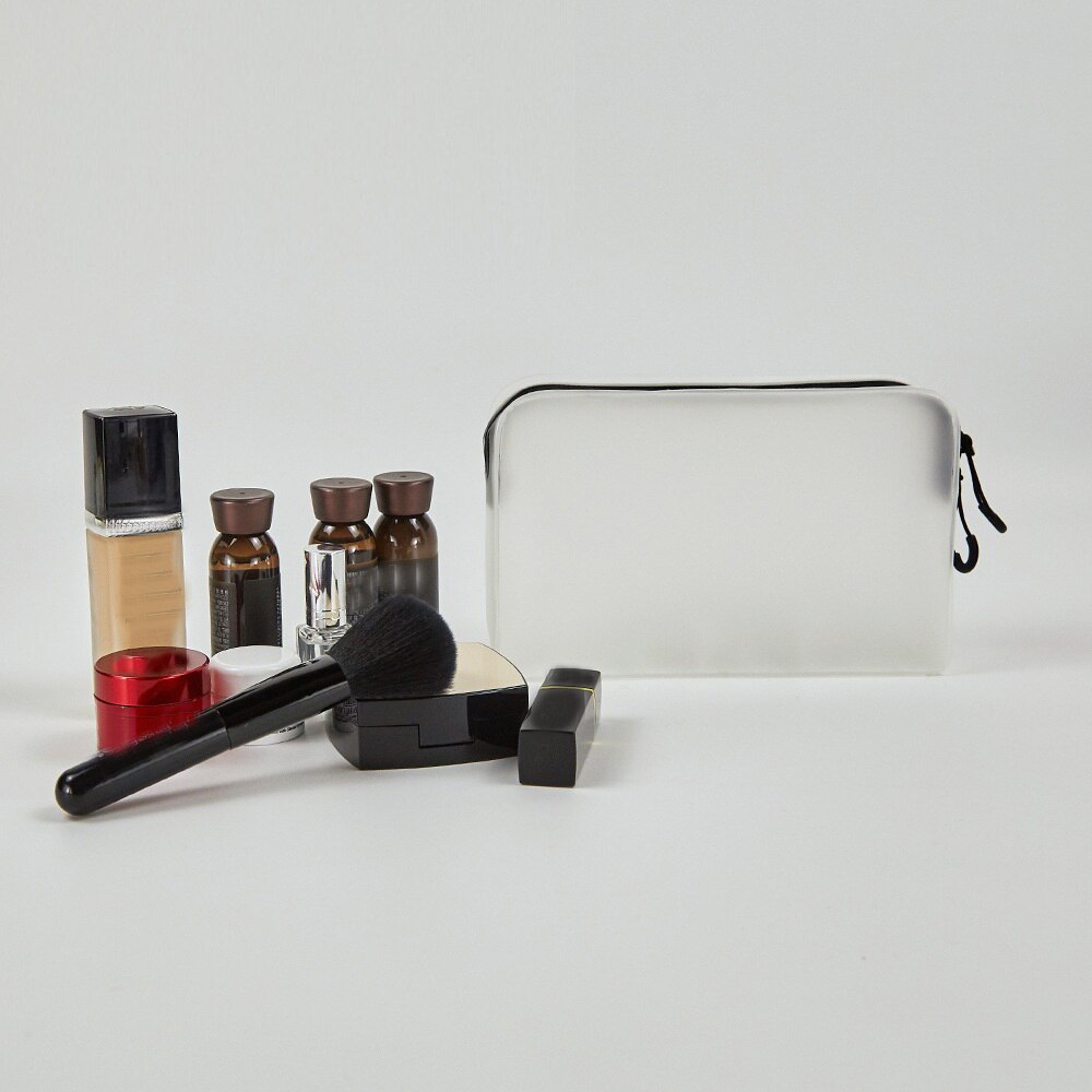 Customized-Transparent Cosmetic Bag with Zipper Small Woman Cosmetic Bag Organizer